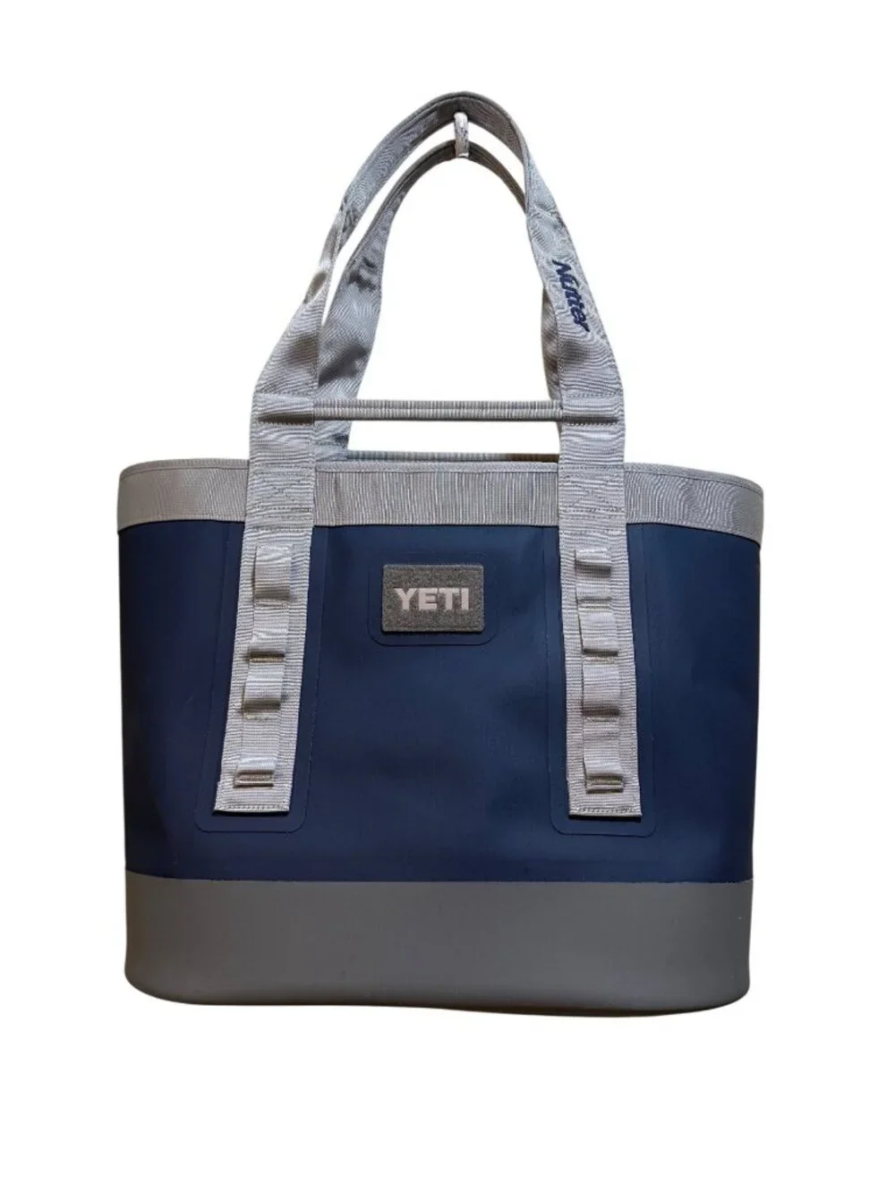 Rare YETI Camino 35 Navy Grey Original B&W Logo Sticker MINT Nautical Tote Retir